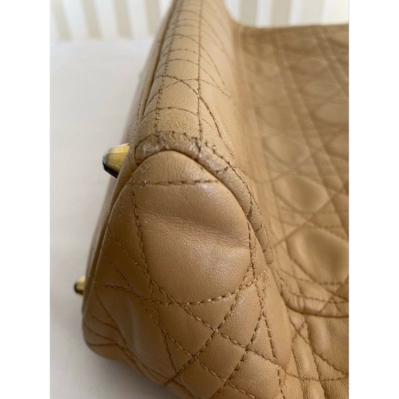 Authentic ChristianDior Lady Handbag Leather Ivory Detachable Strap With Dustbag - Picture 11 of 12